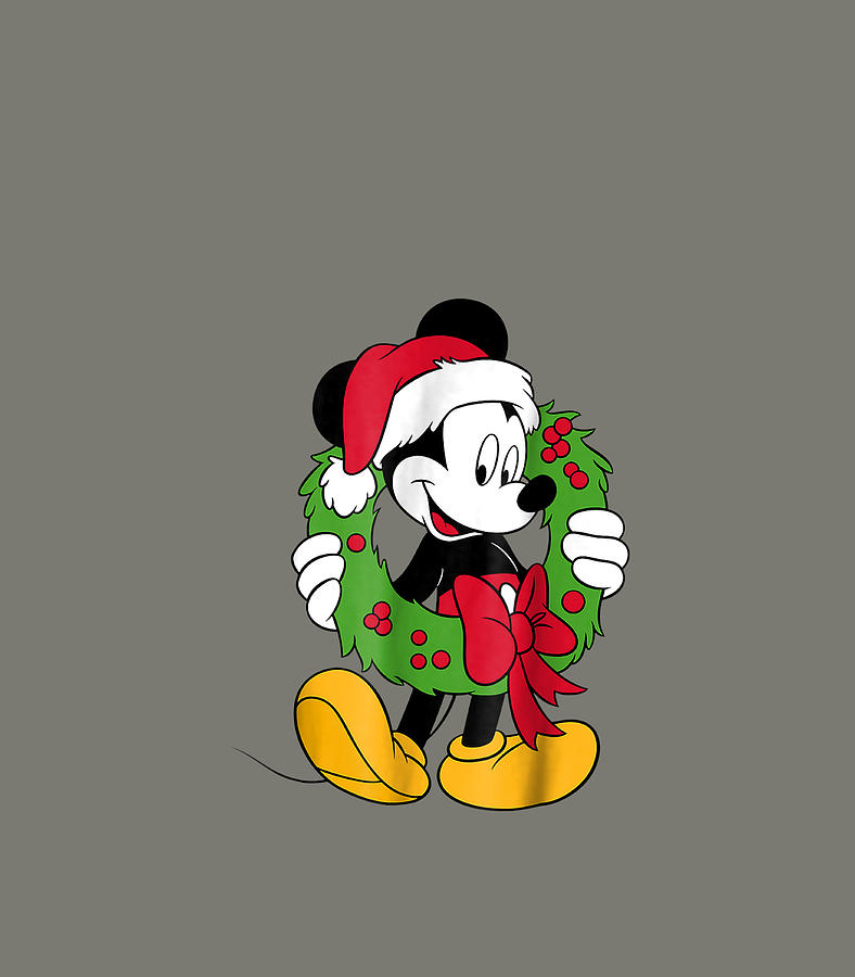 Disney Mickey Mouse Santa Wreath Digital Art by Tavisn Ines - Fine Art ...