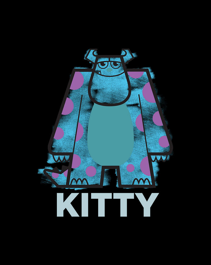 Disney Monsters Inc. Sulley Kitty Color Chalk Graphic Digital Art by