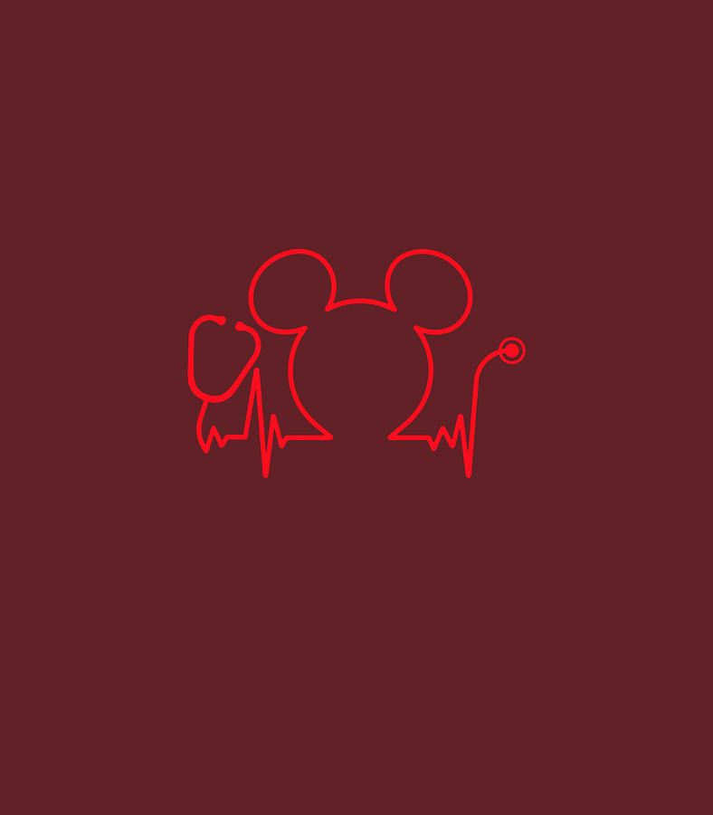 Disney Nurses Day Mickey Stethoscope Heartline Digital Art by Radin Safaar