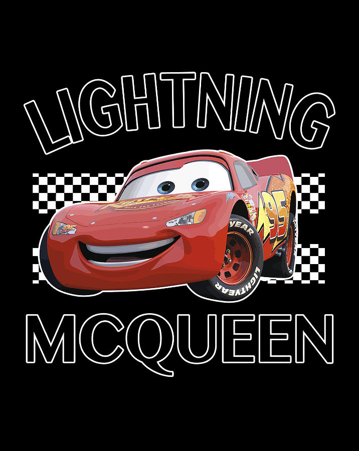 Disney Pixar Cars Lightning Mcqueen Finish Graphic Hoodie Digital Art ...