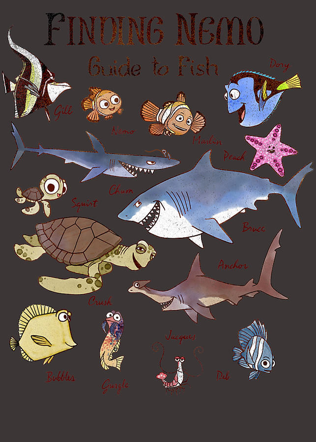 Disney Pixar Finding Nemo Fish Guide Digital Art by Xuong Luu Bui - Pixels  Merch