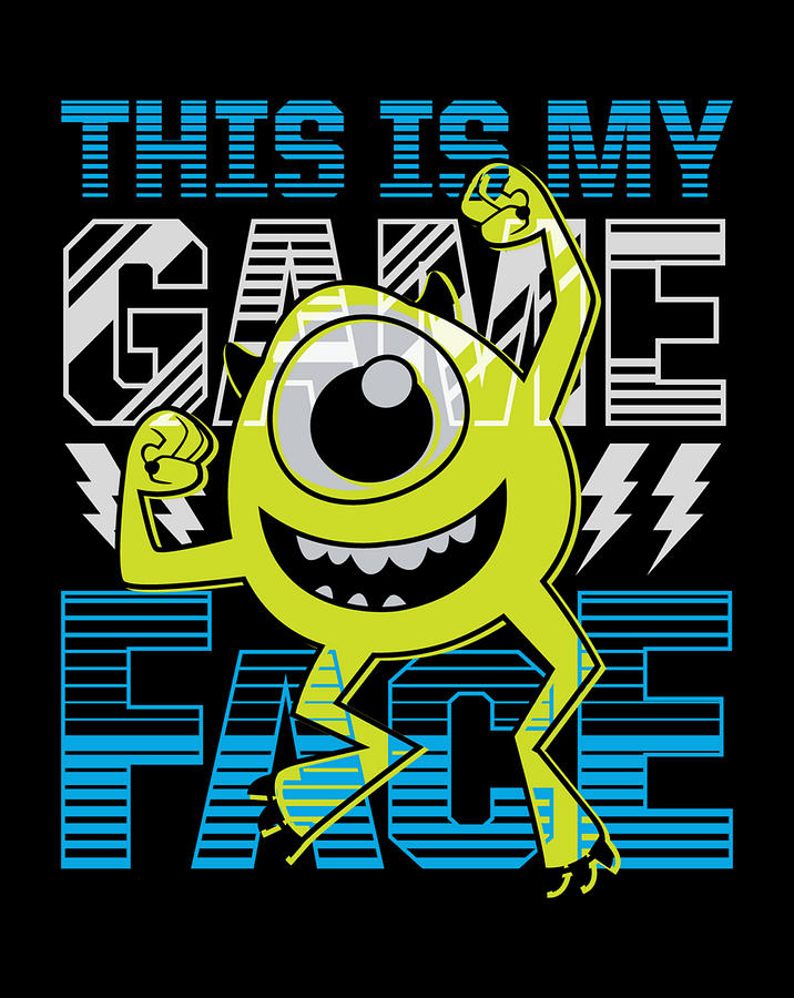 Disney Pixar Monsters Inc Mike Wazowski Game Face Digital Art By Frank Nguyen