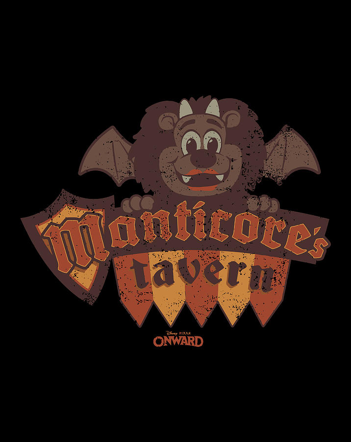 Disney Pixar Onward Manticore'S Tavern Logo Drawing by Lucy Wilk