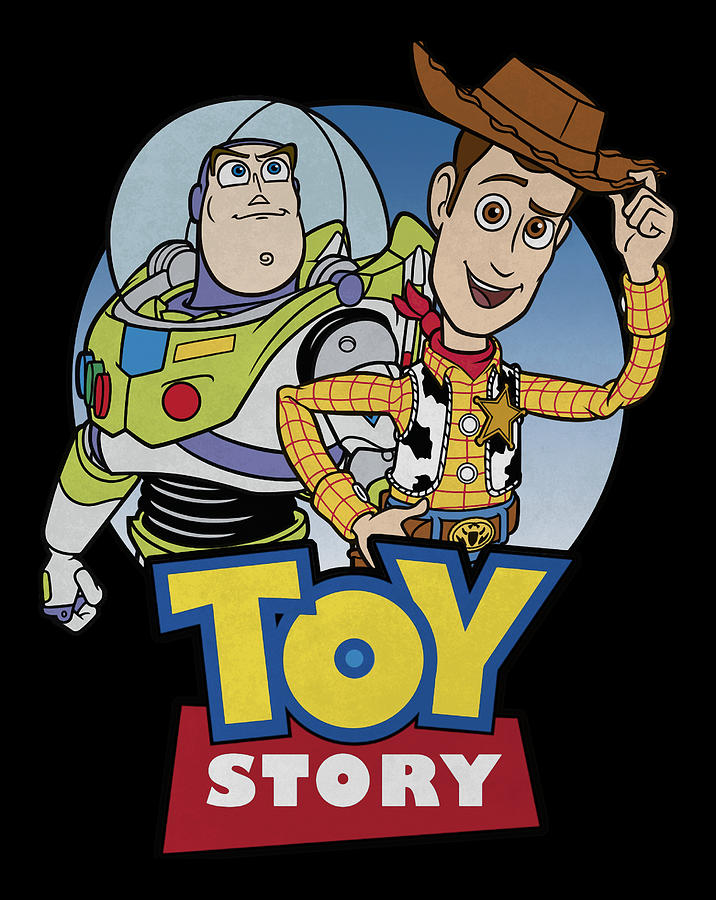 Disney Pixar Toy Story Buzz And Woody Movie Logo Tee T shirt Sweatshirt ...