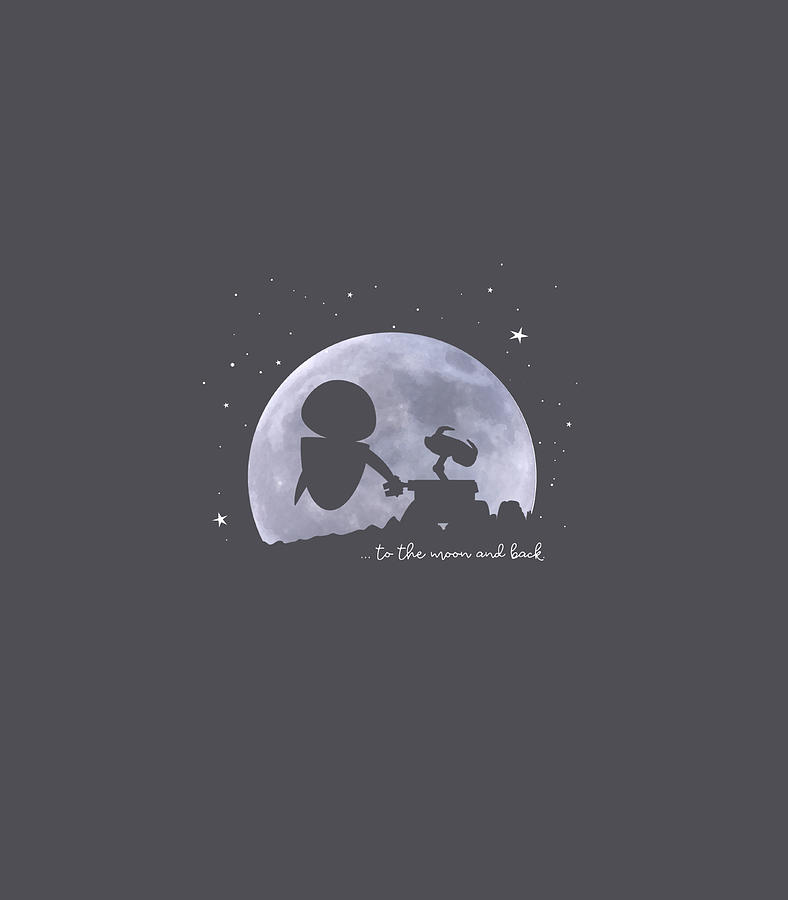 Disney Pixar WallE Eve To The Moon And Back Digital Art by Emilrs ...