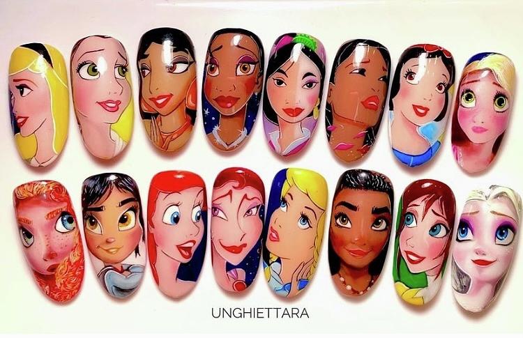 Disney Princess nail art Painting by Unghiettara - Pixels