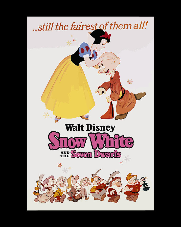 Disney Snow White Kissing Dopey Classic Movie Poster Digital Art By Xuan Tien Luong 