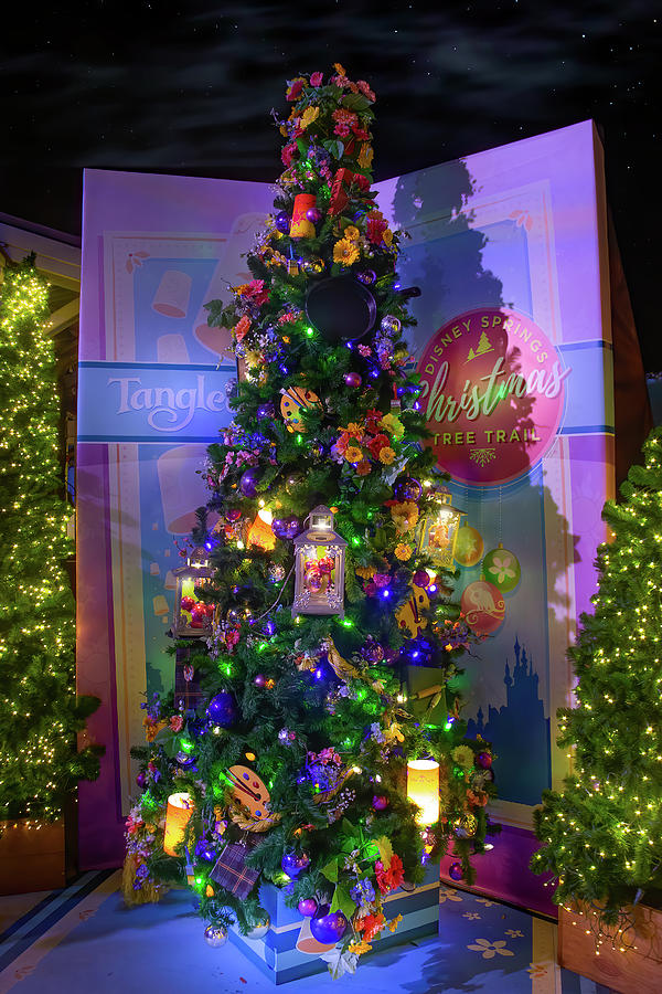 Disney Springs Christmas Tree Trail - Tangled Photograph by Mark Andrew Thomas