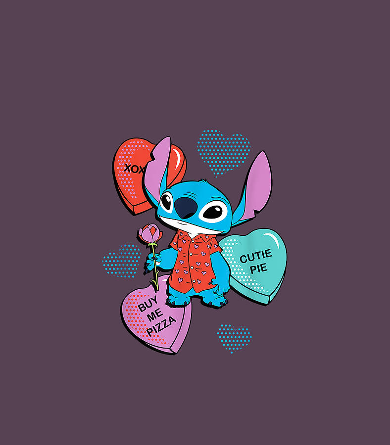Disney Stitch Funny Candy Hearts Valentines Day Digital Art by Younen ...