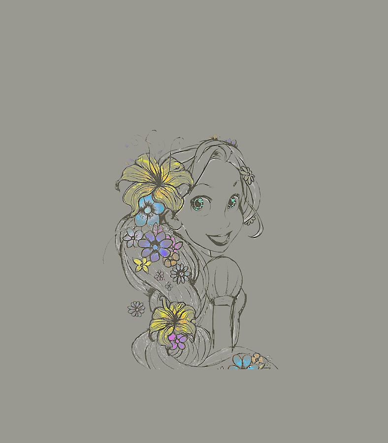 Disney Tangled Rapunzel Sketch Flower Color Pop Digital Art by Muzamf ...