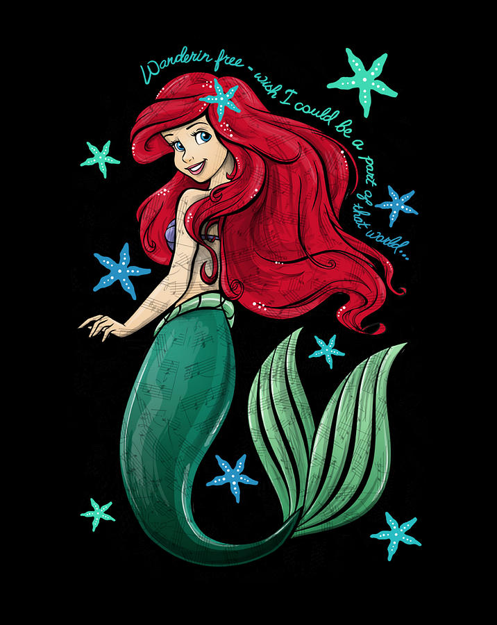 Disney The Little Mermaid Ariel's Song Music Notes Digital Art by Frank ...