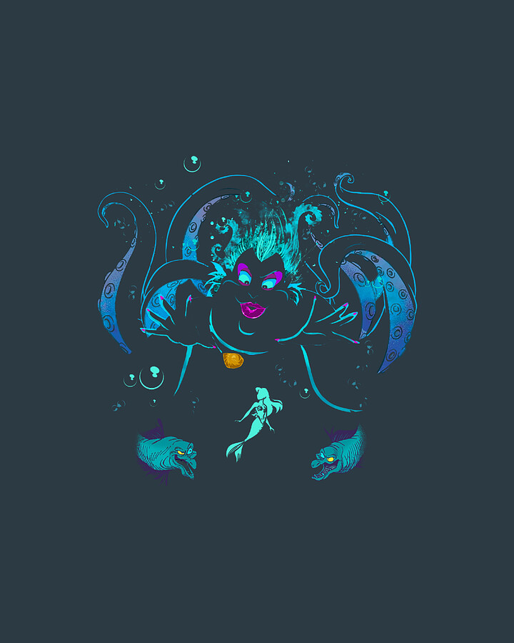 Disney The Little Mermaid Ursula Flotsam And Jetsam Digital Art by