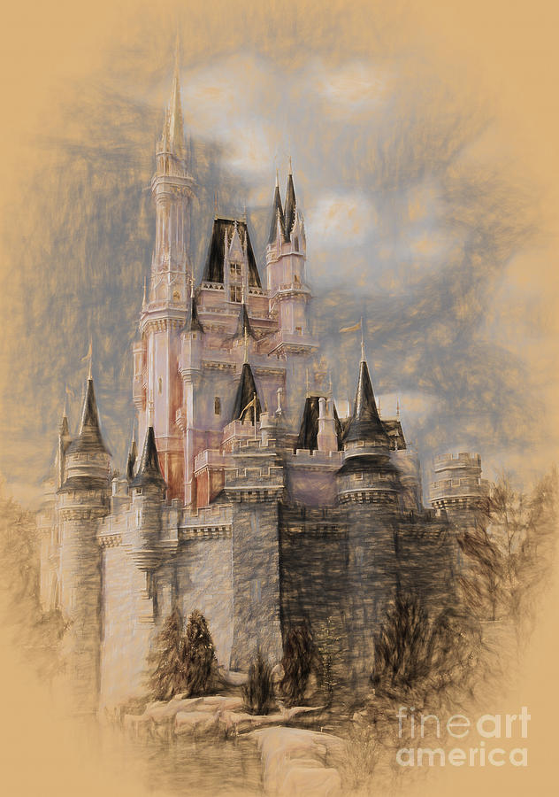 Disney World Castle 9021 Painting by Gull G
