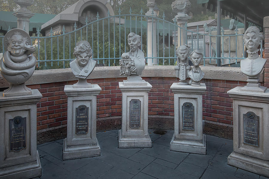 Disney World Haunted Mansion Busts Photograph by Mark Andrew Thomas