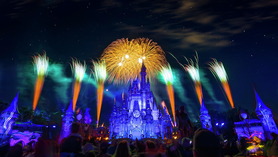 Disney Worlds 50th Anniversary Fireworks Photograph by Mark Andrew Thomas