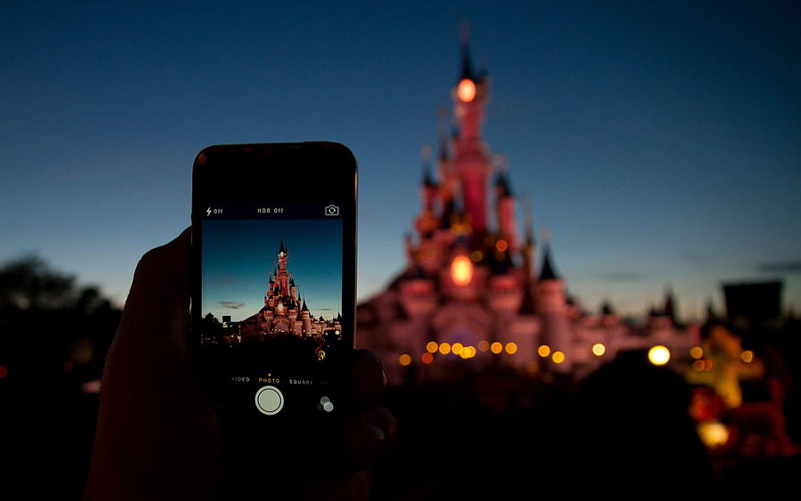 Disneyland Paris Disney Castle Phone Cellphone Bokeh Hd Wallpaper