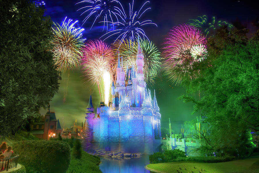 Disneys Fantasy in the Sky Fireworks Horizontal Edition Photograph by Mark Andrew Thomas