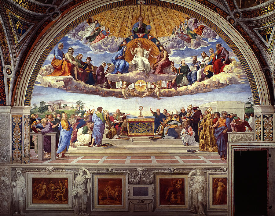 Raphael Painting - Disputation of the Holy Sacrament by Raphael