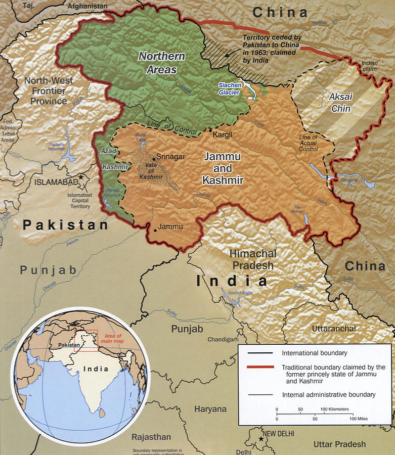 Disputed Area of Kashmir 2002 Drawing by Vintage Maps | Fine Art America