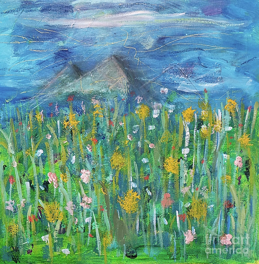 Distant Mountains Mixed Media by Mimulux Patricia No