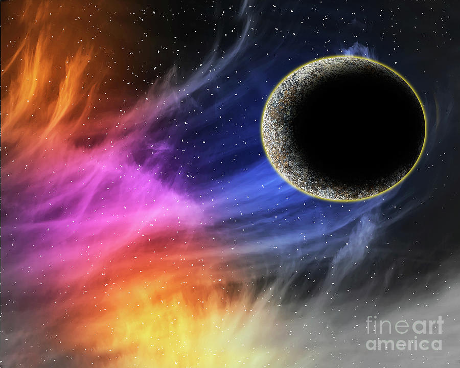 Distant planet shrouded in color from a spectacular nebula Digital Art by Timothy OLeary