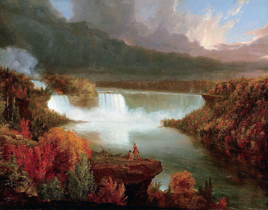 Distant View of Niagara Falls - Thomas Cole - 1830 Painting by War Is Hell Store