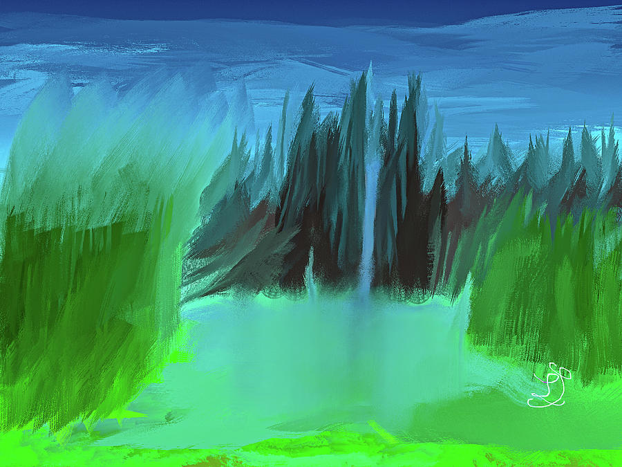 Distant Waterfall #j5 Digital Art
