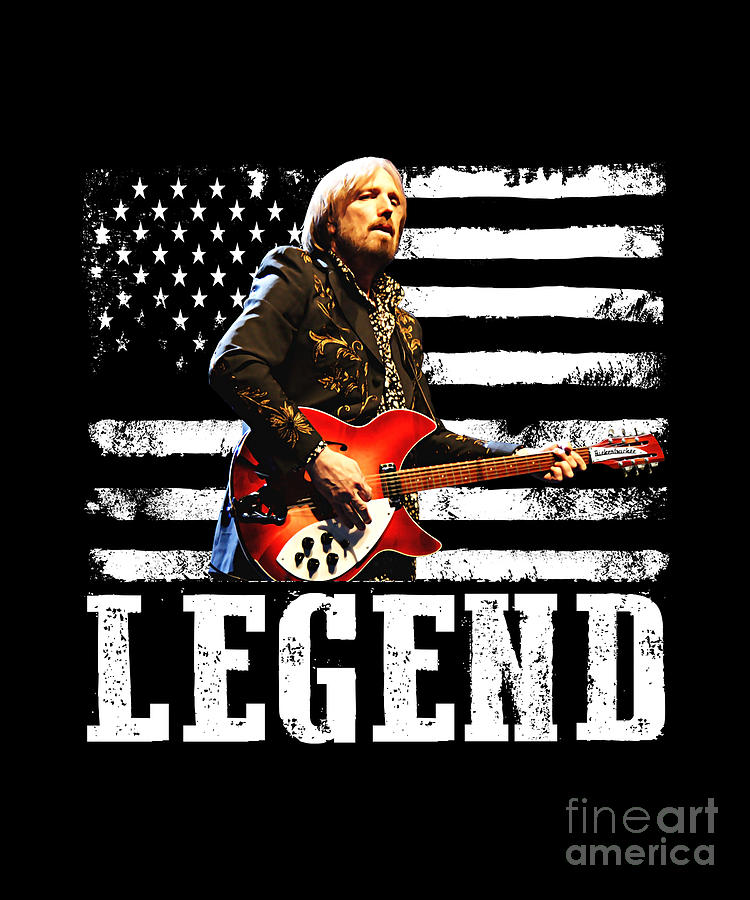 Tom Petty Digital Art - Distressed American Flag Tom Legend Petty Musican by Notorious Artist