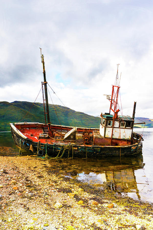 Distressed and Abandoned Old Boat Photograph by John Paul Cullen
