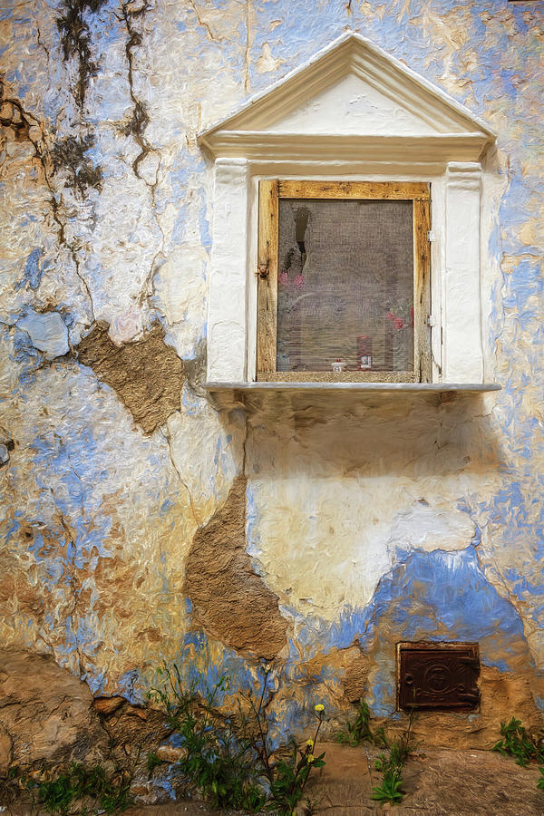 Windows Photograph - Distressed Building Facade Sicily 2 by Joan Carroll