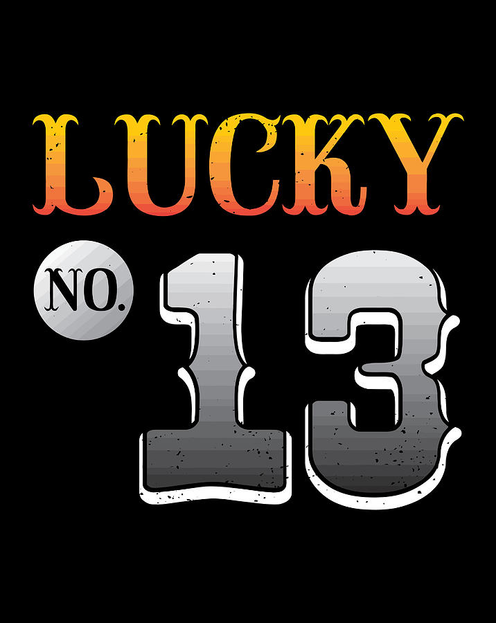Distressed Lucky Number 13 Gift Idea Digital Art by Jessika Bosch
