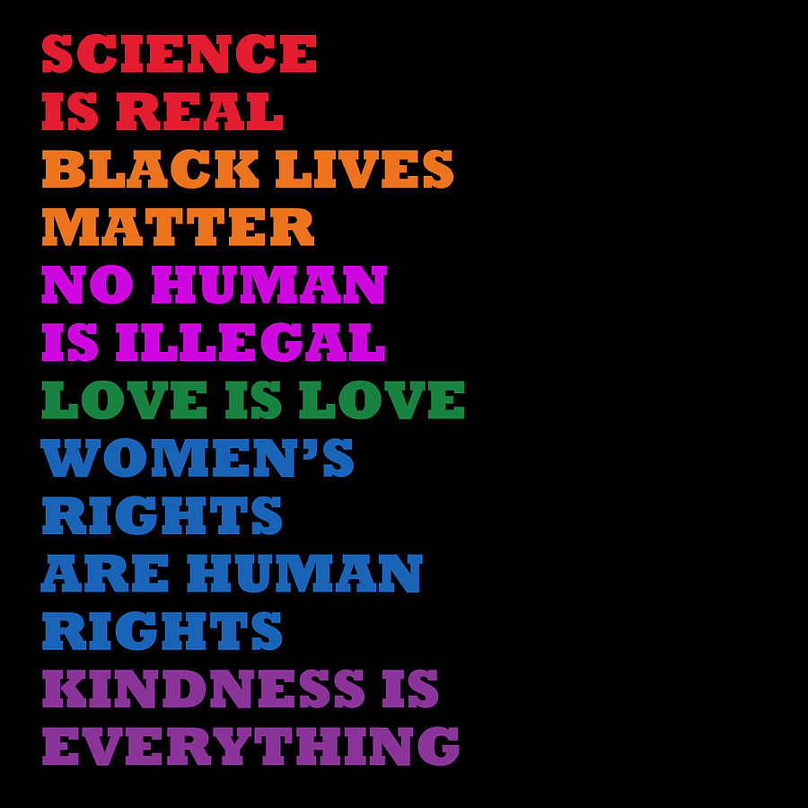Distressed Science Is Real Black Lives Matter LGBT Pride Tee Tees T Shirt Painting by Tony Rubino