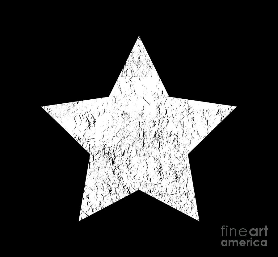 Distressed Star Shirt, Distressed t shirt, White Star Shirt, Star Shirt, Star Tee Shirt, Big Star Digital Art by David Millenheft