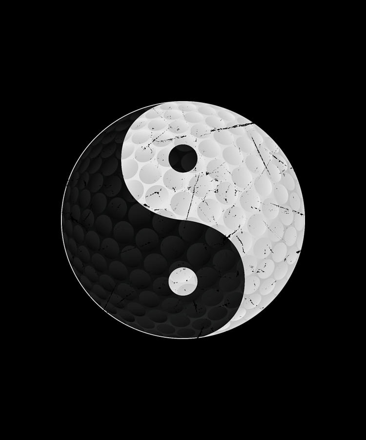 Distressed Vintage Yin and Yang Golf Ball Digital Art by Tinh Tran Le ...