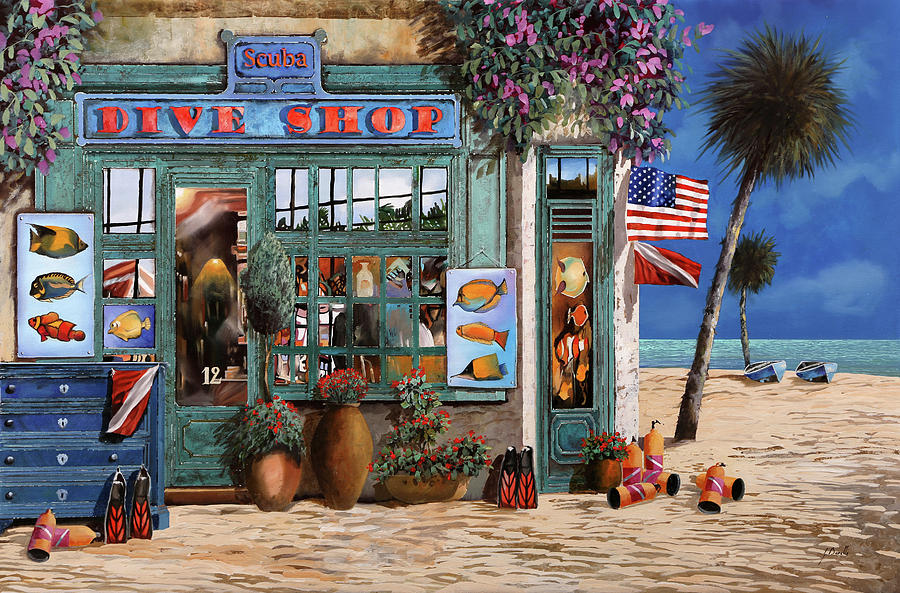 Dive Shop Painting - Dive Shop by Guido Borelli