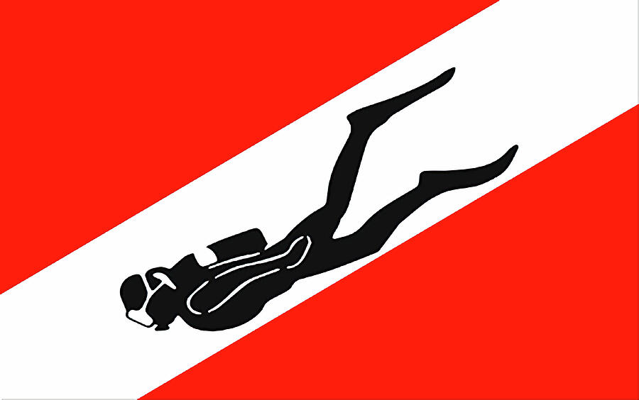 Diver Down Flag v2 Digital Art by Robert Banach Diver Down Flag v2 Digital Art by Robert Banach