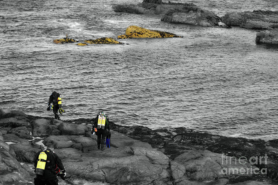 Divers at Dunbar - Scotland Photograph by Yvonne Johnstone