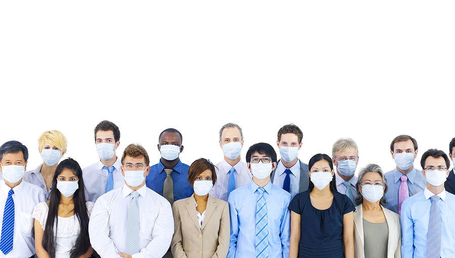 Diverse group of international business people wearing masks. Photograph by Rawpixel