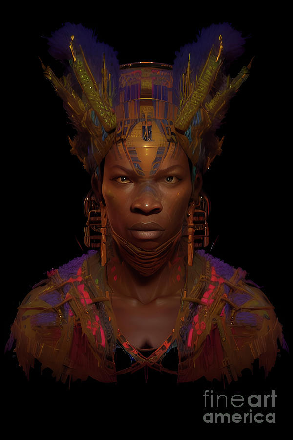 Divine African Healer Mya Digital Art by Michael Canteen