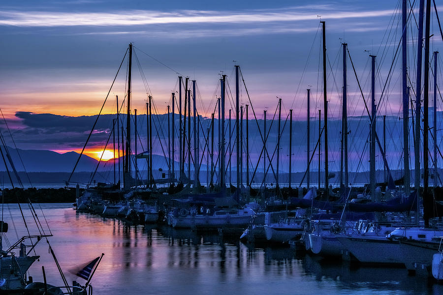 Divine Marina Sunset Photograph by Emerita Wheeling