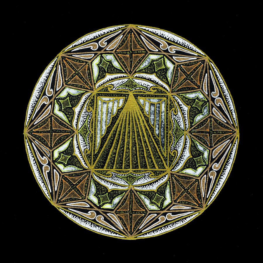 Geometric Mandala Painting - Divine Portal - fine art prints by Keiko Katsuta