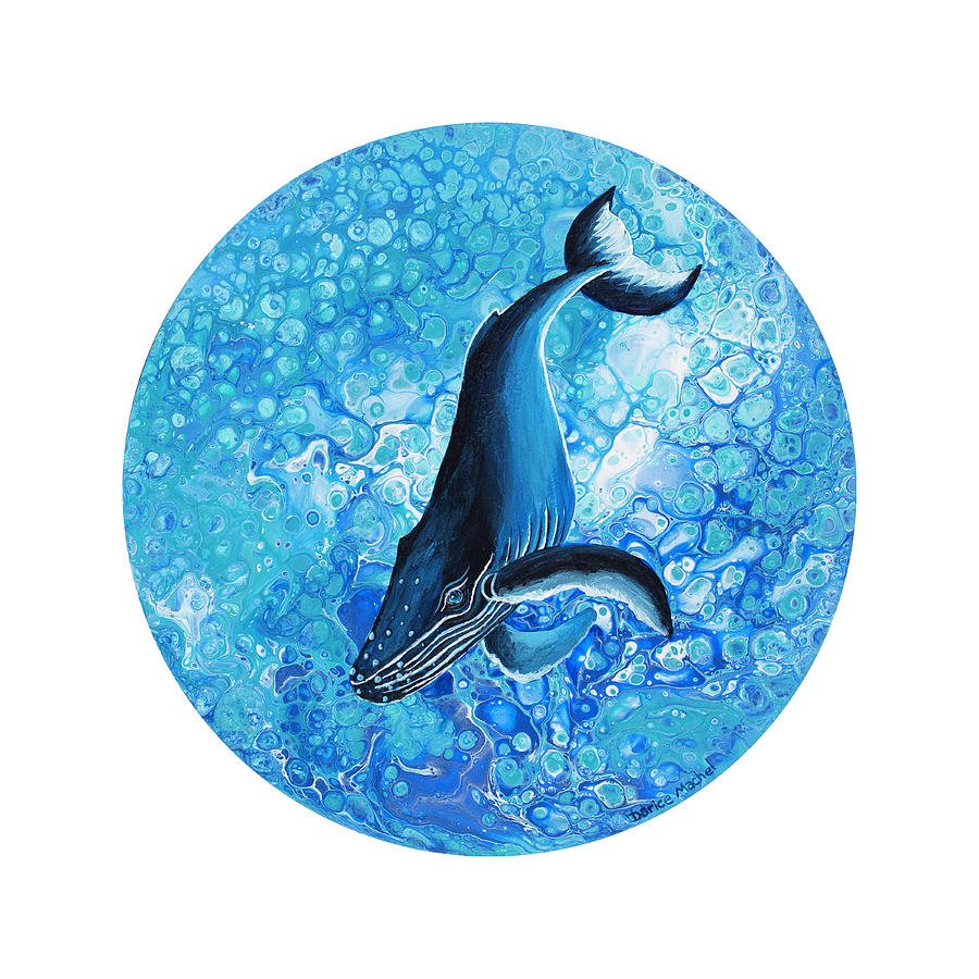 Diving Humpback on White Painting by Darice Machel McGuire