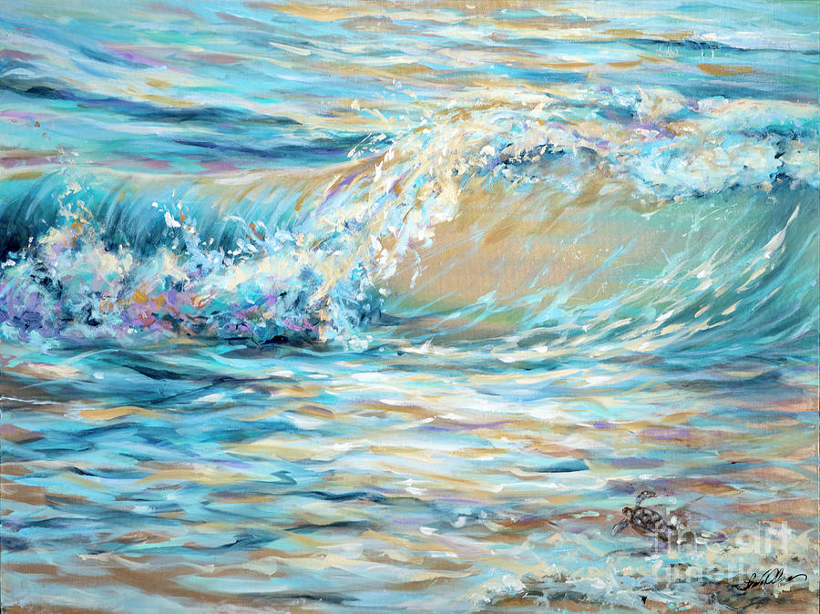 Diving in Painting by Linda Olsen