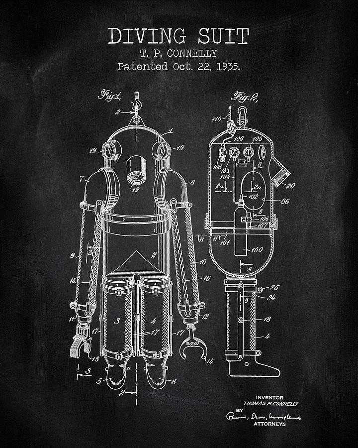 Diving suit poster Digital Art by Dennson Creative | Pixels