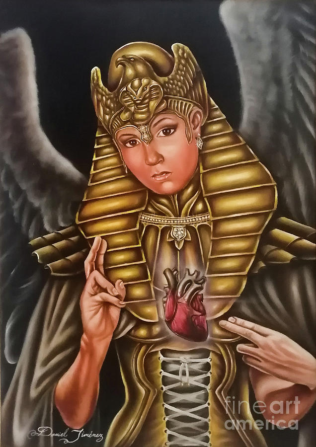 Angel Painting - Divino corazon consciente by Daniel Jimenez