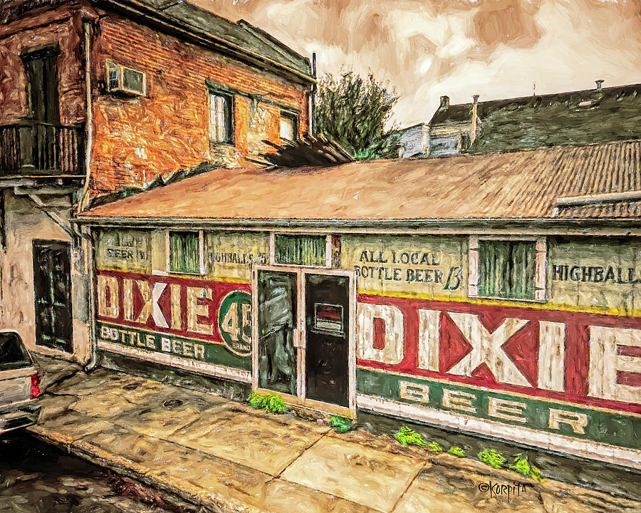 New Orleans Digital Art - Dixie Beer Sign New Orleans by Rebecca Korpita