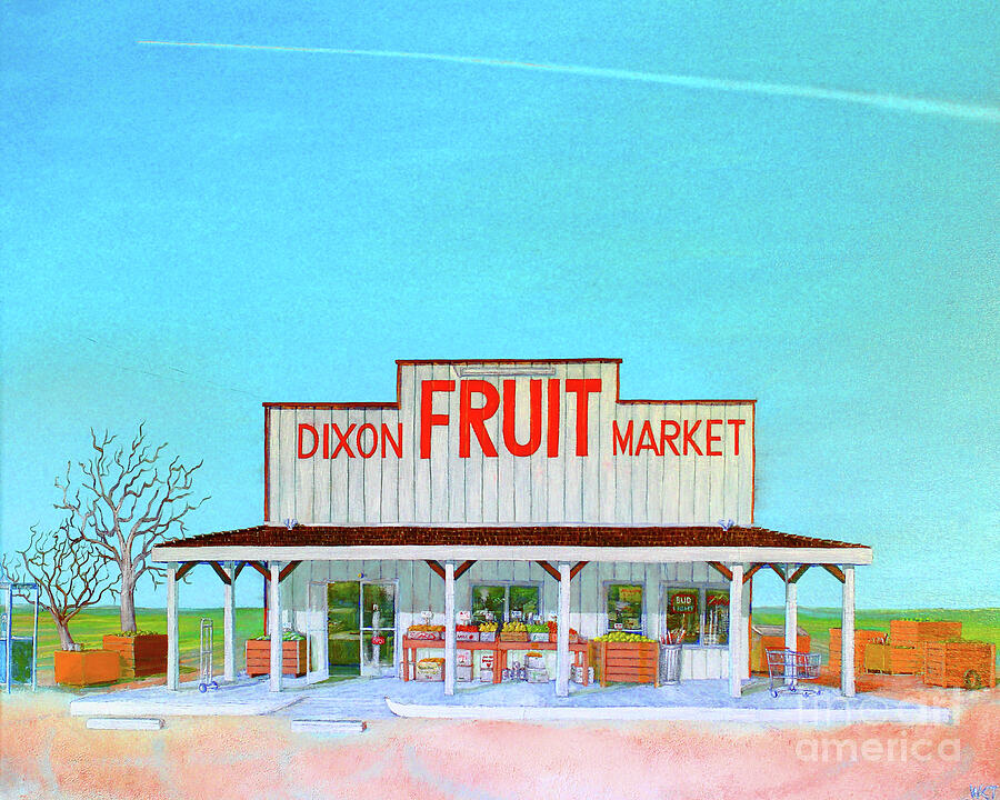 Dixon Fruit Market 1992 Painting by Wingsdomain Art and Photography