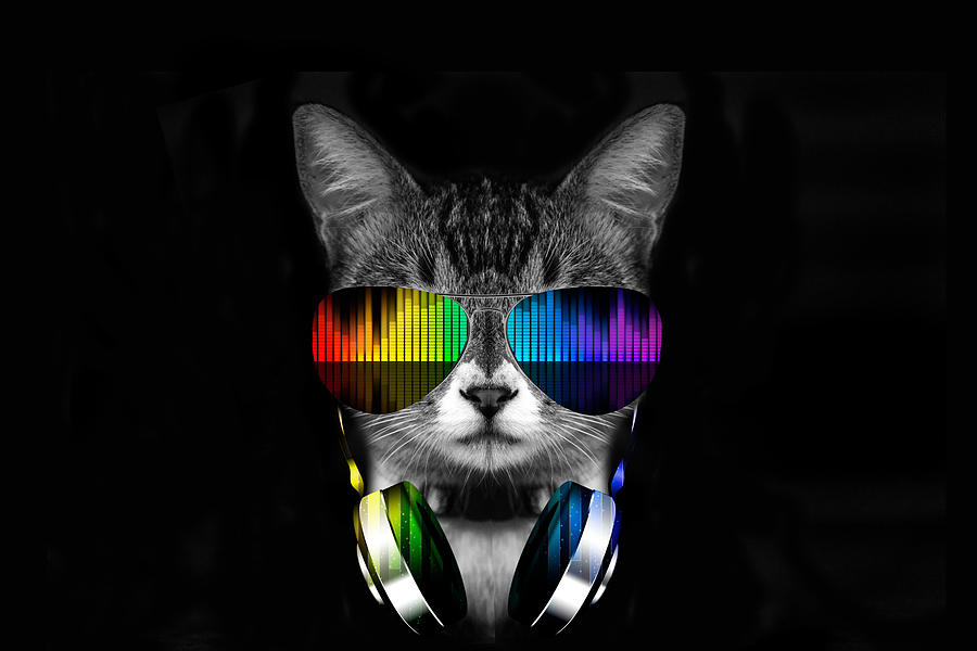 Dj cat - cat headphones - cat sounds Digital Art by Johnnie Art - Fine ...