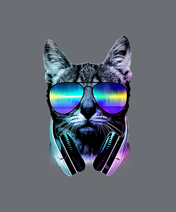 DJ CaT cat wearing sunglasses Painting by Wilson Wilkinson - Fine Art ...