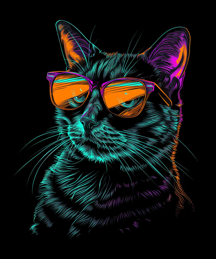 Music Digital Art - DJ Cat Shirt Styles funky by Rush